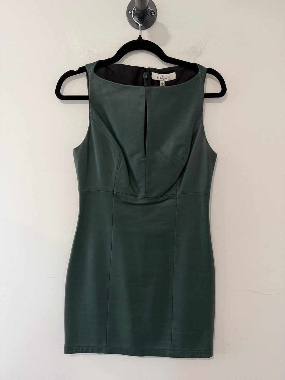 Robert Rodriguez Leather Dress Green Size 6